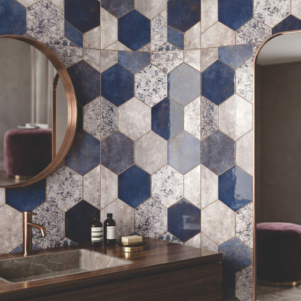 Blue Vintage Decor — Décor Series porcelain tile